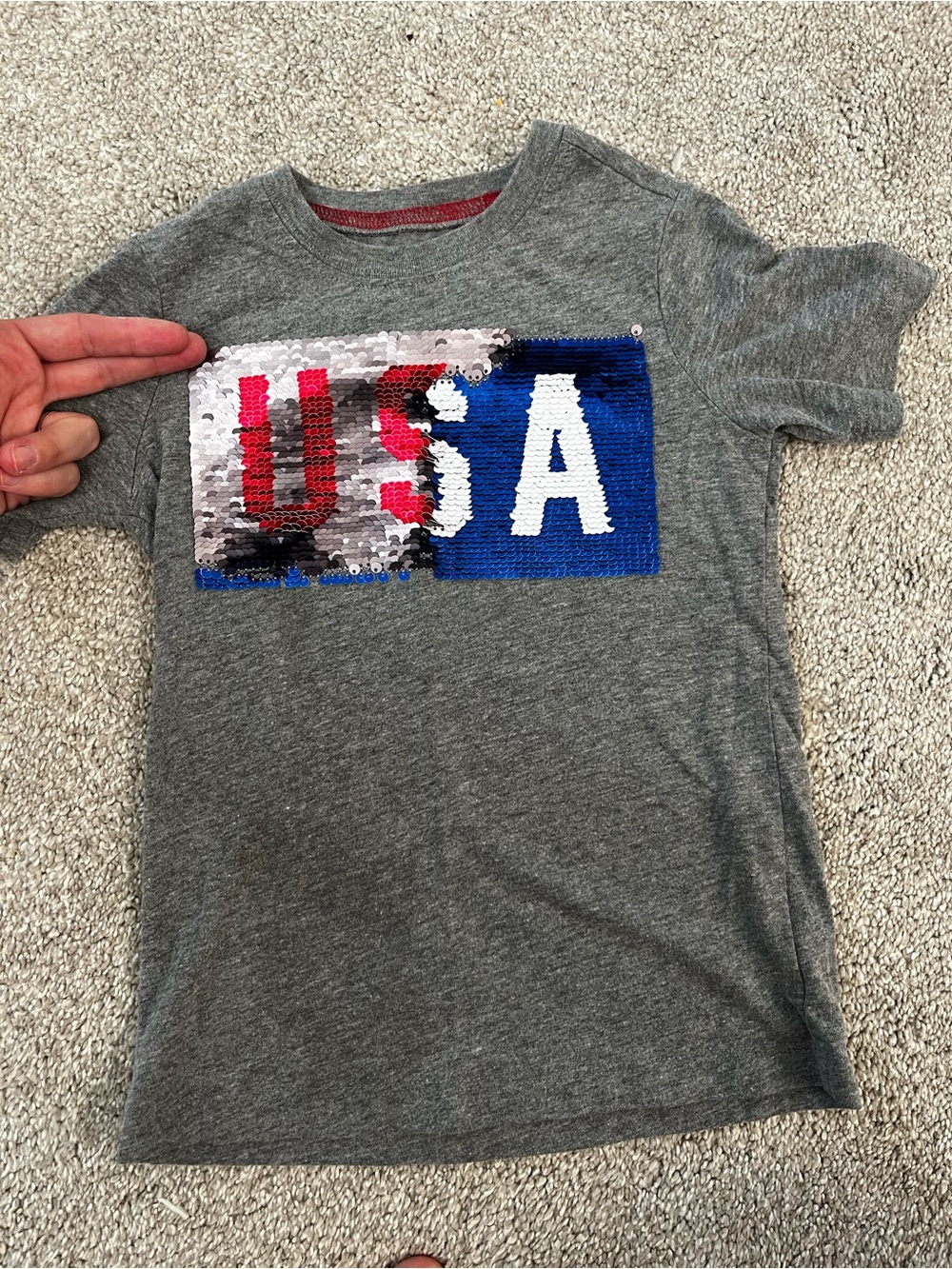 Gray Kids USA Sequin Tee